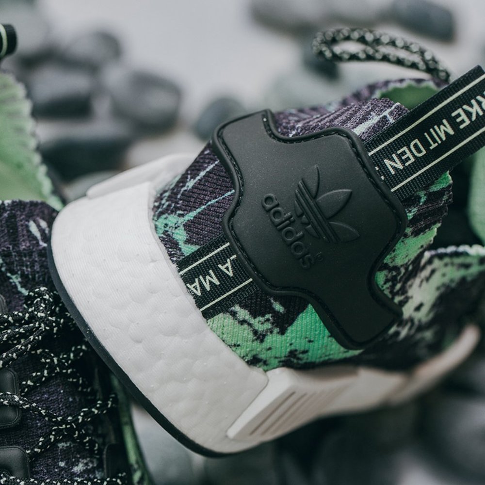 Adidas NMD R1 PK Mens Sneakers Green Marble Black - Picture 5 of 15
